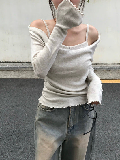 【🍂秋意濃濃】Drape Layered Knit Blouse