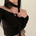 Tie Strap Off Shoulder Set 