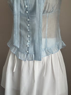 【仙氣約會】Sheer Wrinkle Blouse Set