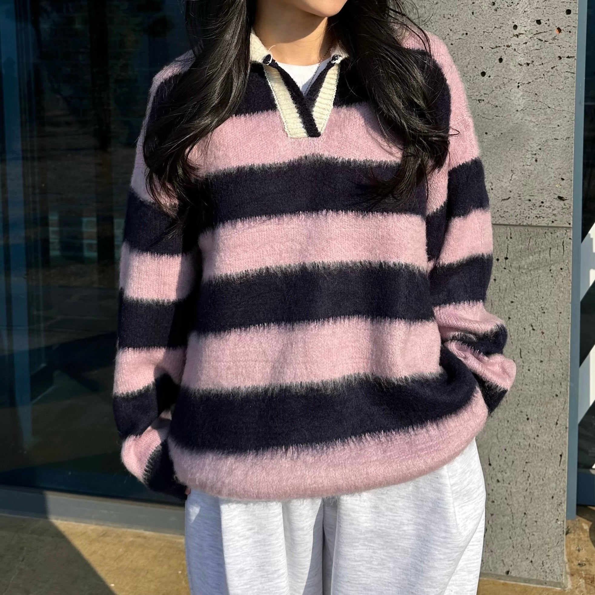 【🎅🏻情侶裝】Stripe Rugby Knitwear