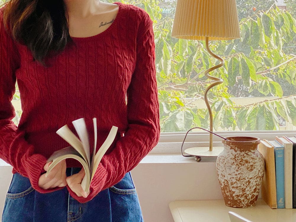 【🌷Soft】Pretzel Cable U-Neck Knit