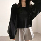 Orders surge! Basic loose-fitting knit long-sleeved shirt