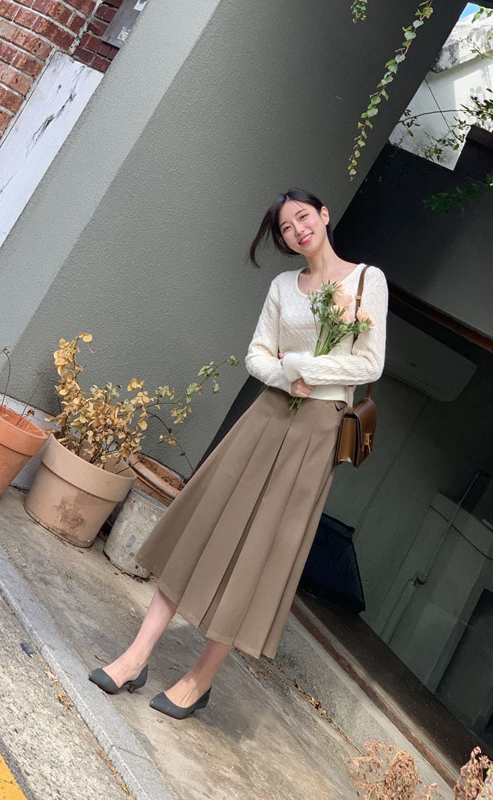 【🌷Soft】Pretzel Cable U-Neck Knit