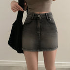 [Korean Hot Item!] Washing Denim Mini Skirt 