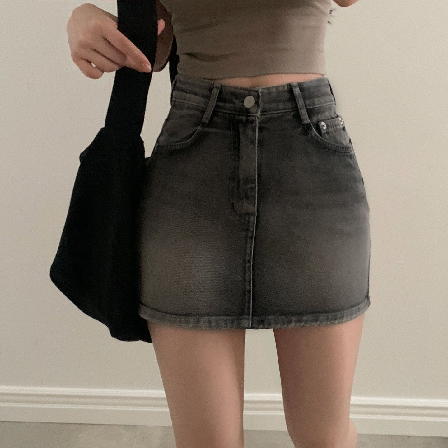 [Korean Hot Item!] Washing Denim Mini Skirt 