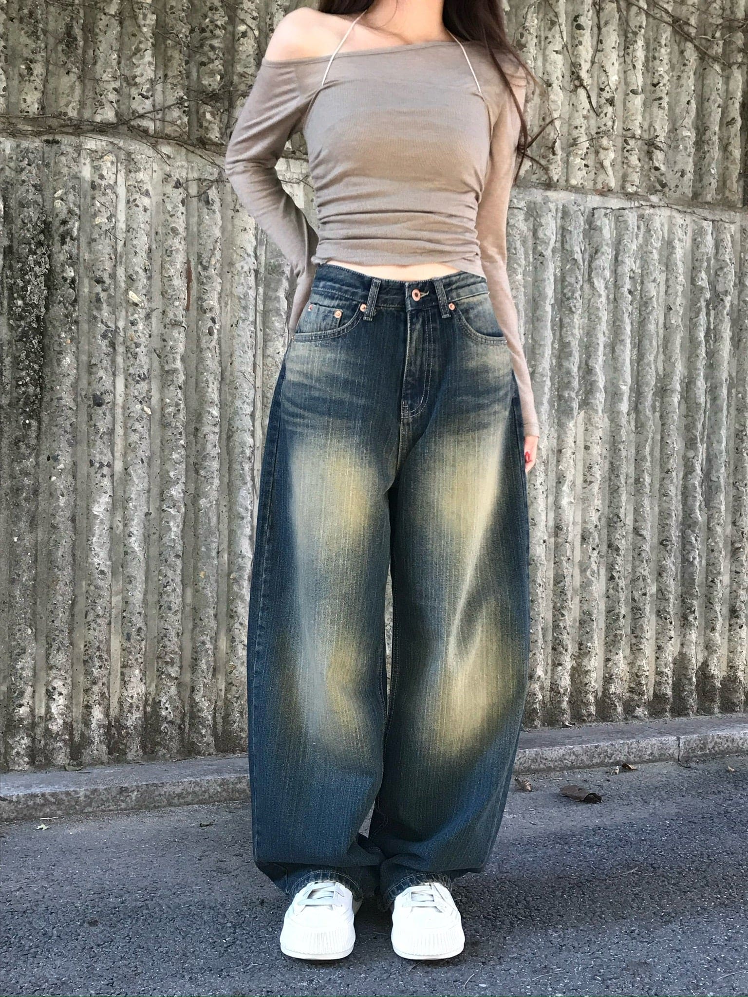 【🖤y2k vibe】Back Wide Jeans