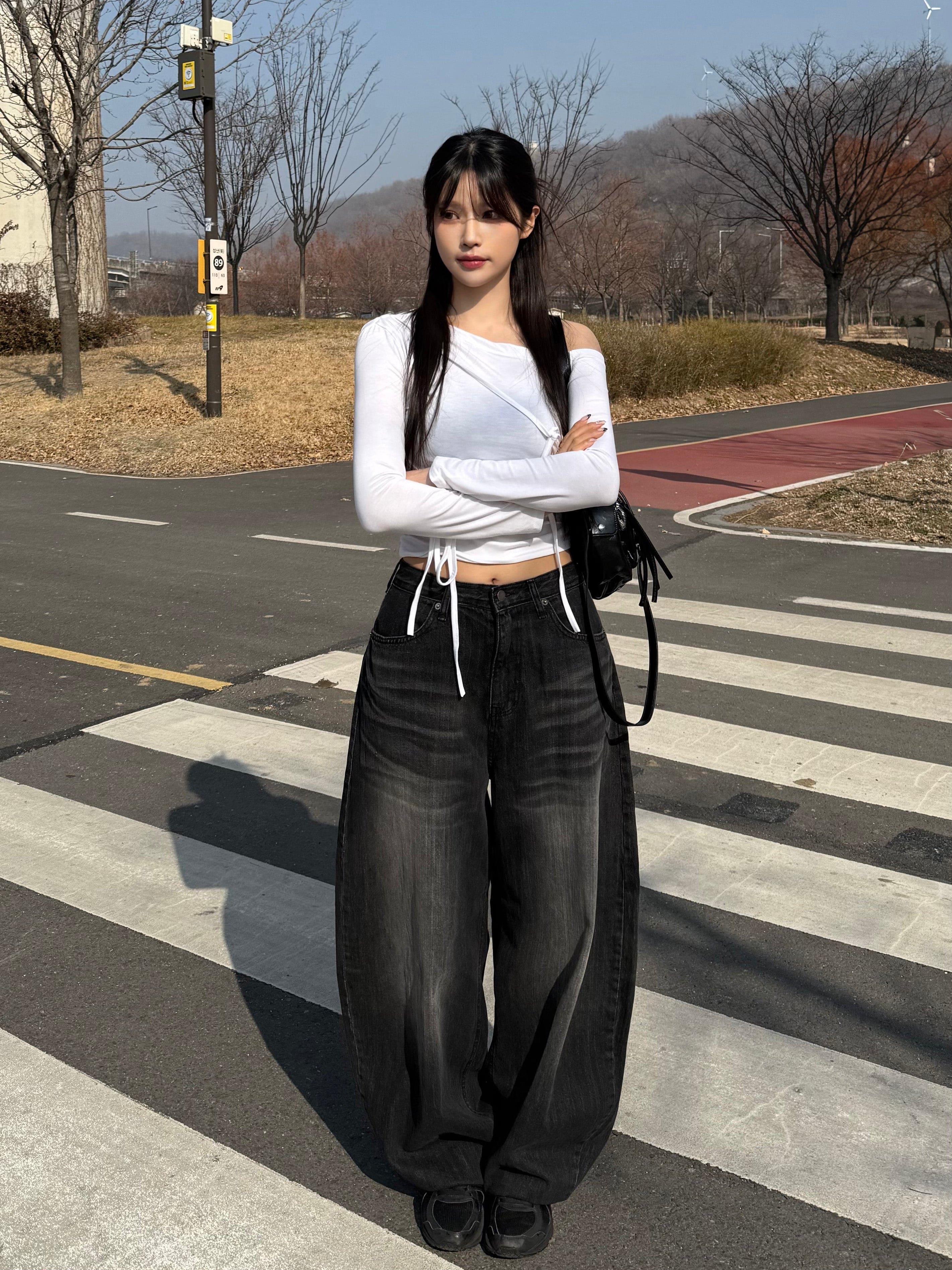 【🖤彎刀褲】Heaven Patch Wide Jeans