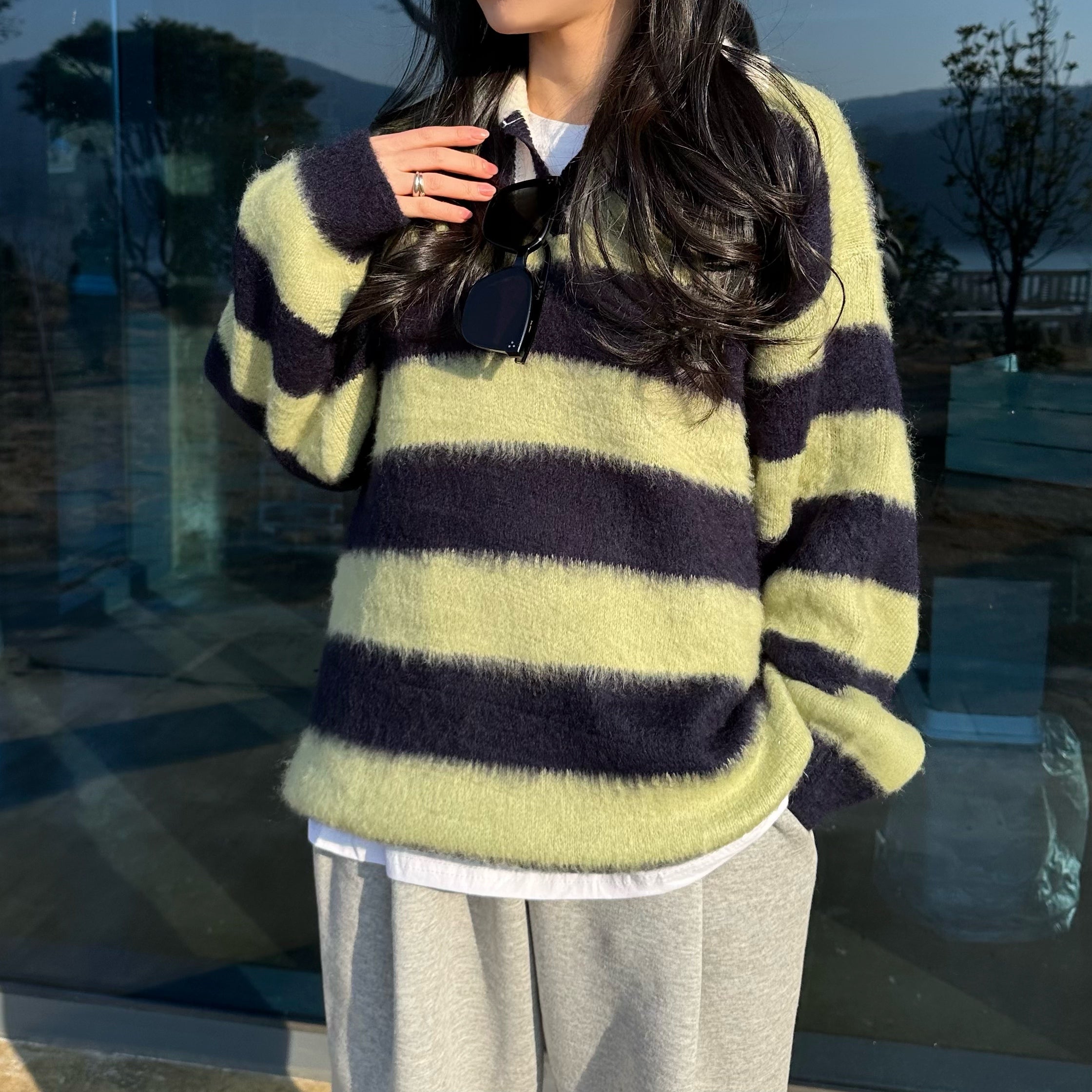 【🎅🏻情侶裝】Stripe Rugby Knitwear