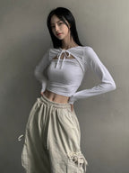 【🩶Korean Style Sexy】Ribbon Top 