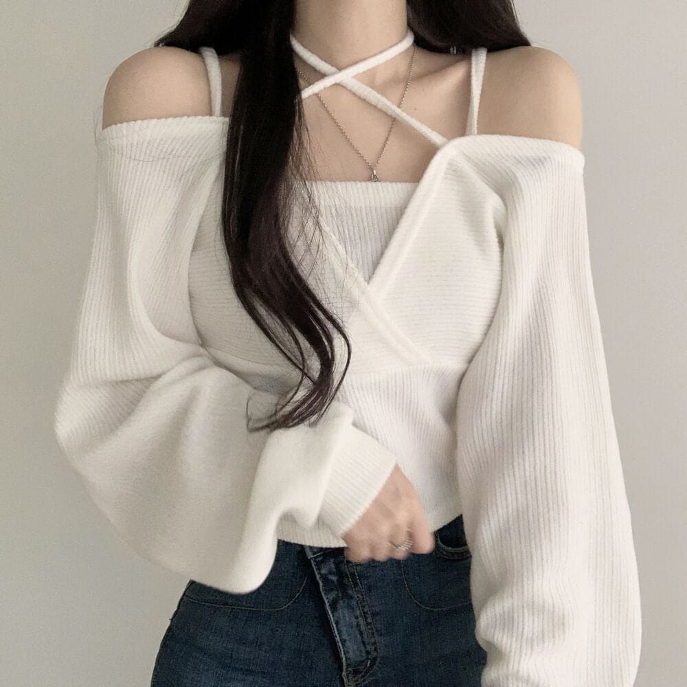 Off Shoulder Pretzel Top Set