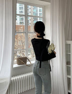 【🩰Ballet Core】Drape Shirring Tie Set