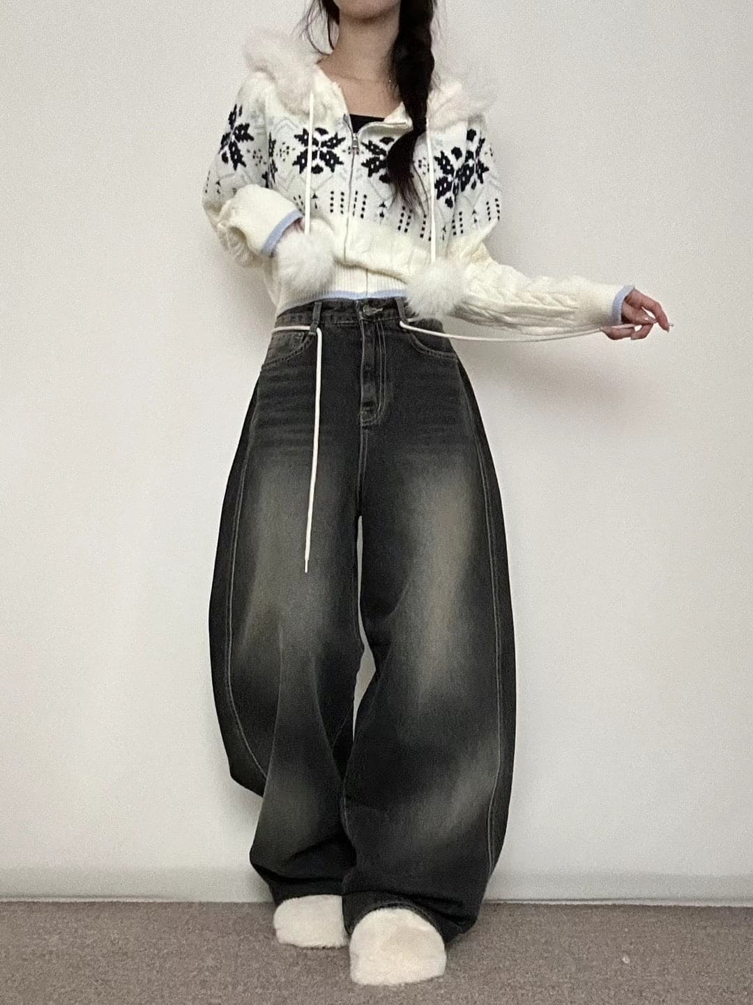 【秋冬ver.】String Balloon Wide Jeans