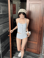 【🩰可愛/斯文】Halter Stripe Bikini