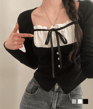 【🖤流行Y2K】Ribbon Slit Top