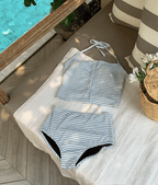 【🩰可愛/斯文】Halter Stripe Bikini