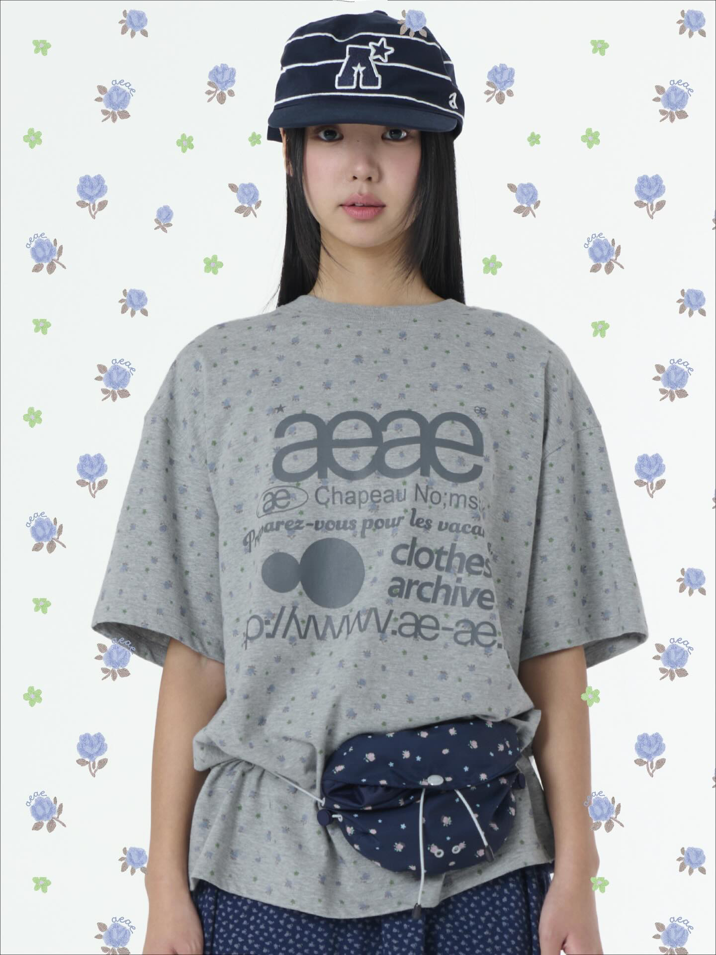 aeae - WEB LOGO FLOWER T-SHIRTS
