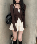 【🐰聖誕新年PICK】Choker Neck Slim Cardigan