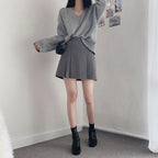 Preppy style pleated skirt and pants