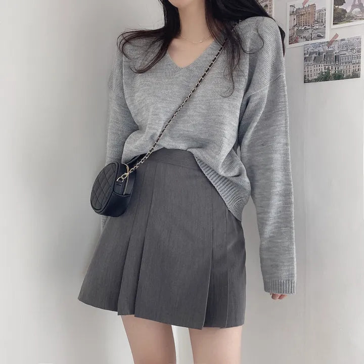 Preppy style pleated skirt and pants