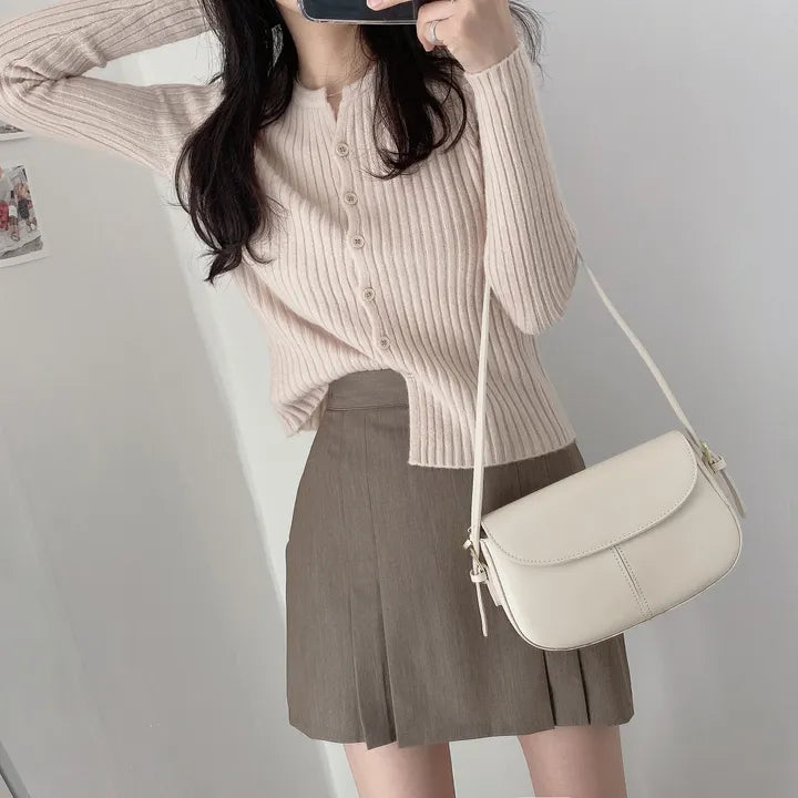 Preppy style pleated skirt and pants