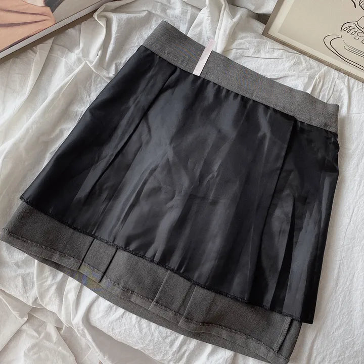 Preppy style pleated skirt and pants