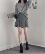 Preppy style pleated skirt and pants