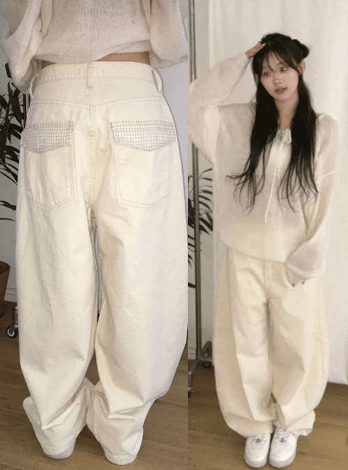 【彎刀神褲】Check Pocket Pants