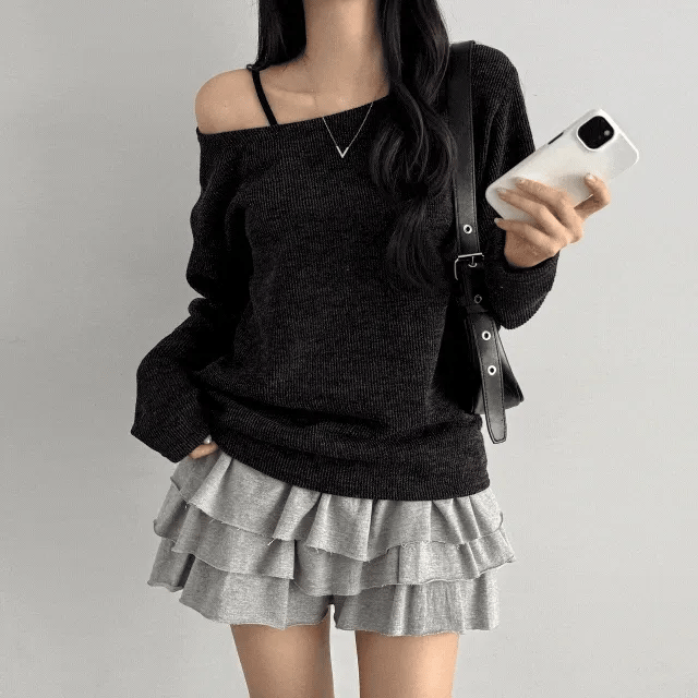 【🩶Korean Style Autumn/Winter】 Unbalanced Knit 