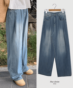 [Summer Fabric] Fresh Pintuck Wide Denim