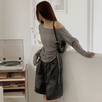 【🩶韓系小性感】Shirring See-Through Knit