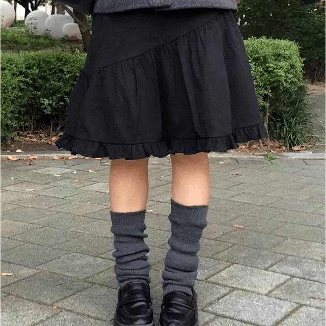 【🖤百搭日常】Frill Midi Skirt
