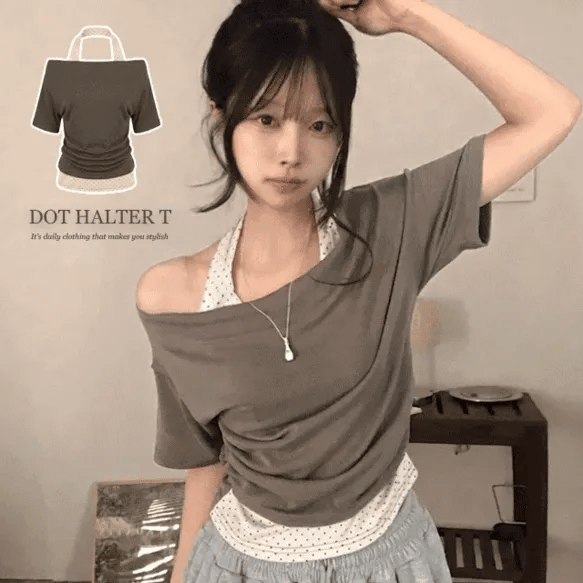【summer ver.】Halter Dot Top