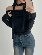 Breezy Off Shoulder Scarf Set 