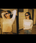 【🤍Same as JENNIE】LETTERING SHEER LONG SLEEVE 