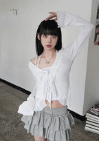 【🩶Korean Style Sexy】Ribbon Cardigan 
