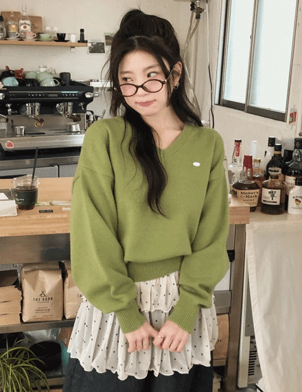 【🌷春裝新品】Label V-Neck Knit