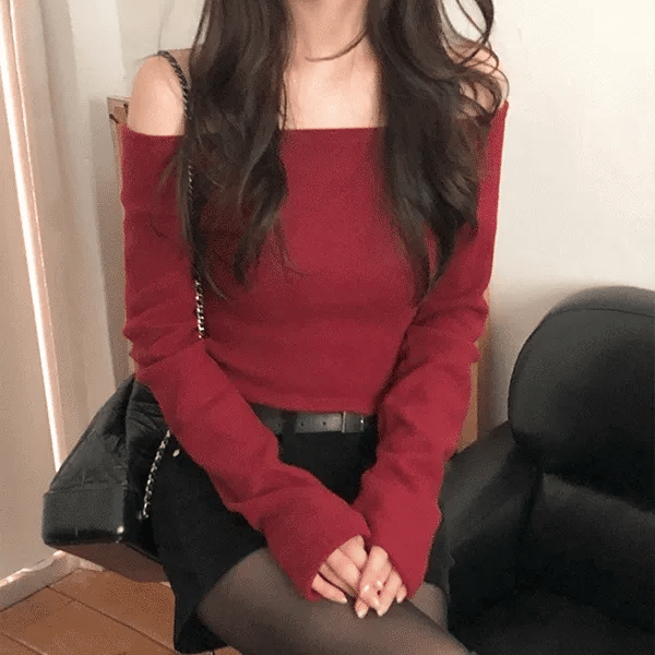 【🥂年末約會】Snow Off Shoulder Top