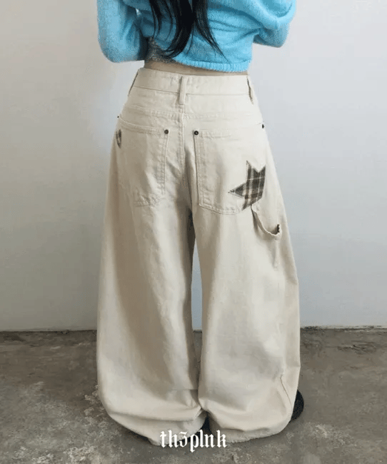 【獨特星褲】Wint Check Wide Pants