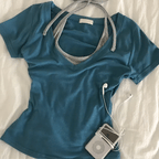 Halter Layered V-Neck Tee