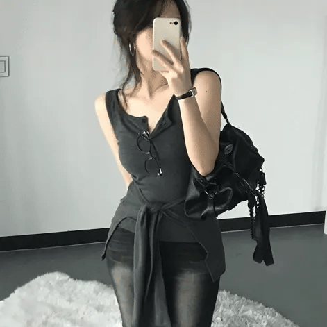 【🩶y2k背心】Wrap Slim Sleeveless