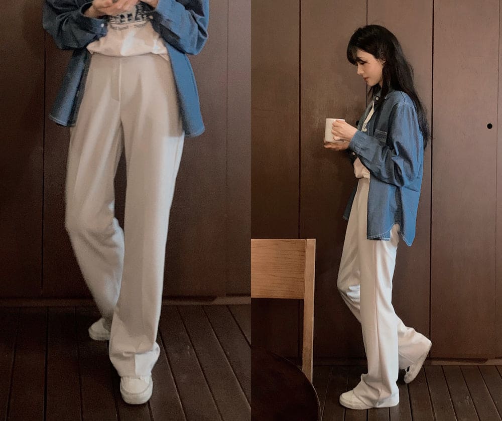 Korean website makes its own Soft Clean flared pants
