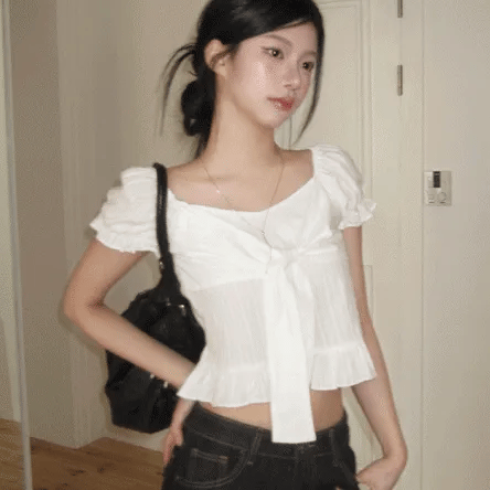【夏日芭蕾風】Ribbon Puff Blouse