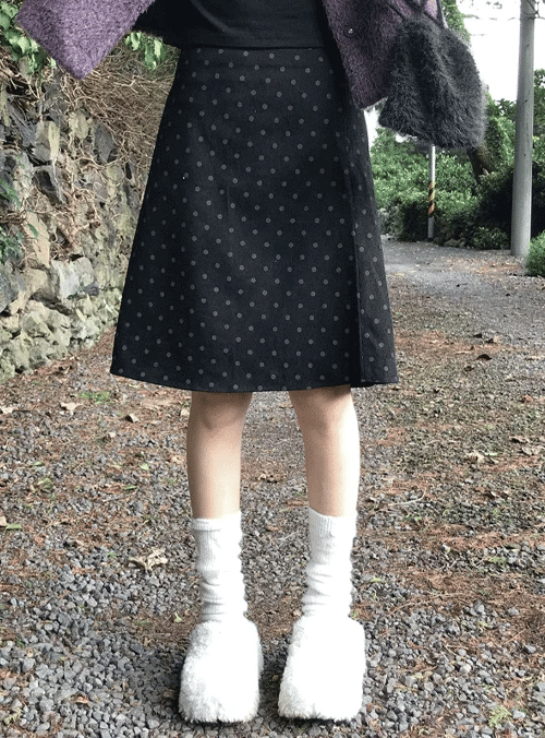 【🩶韓系中長裙】Dot Midi Skirt