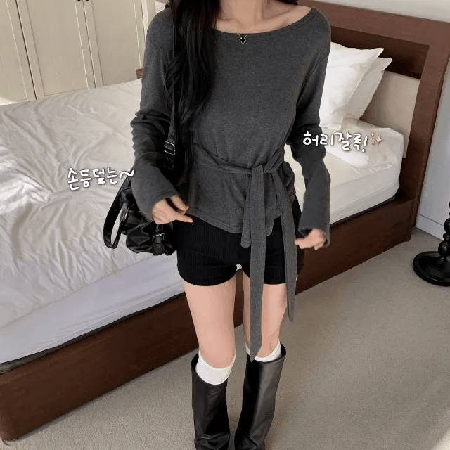 【蝴蝶衫】Rito Ribbon Slim Top