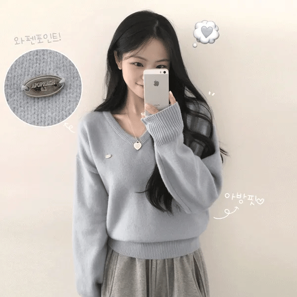 【🌷春裝新品】Label V-Neck Knit