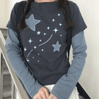 【層疊穿搭】Layered Star Patch Tee