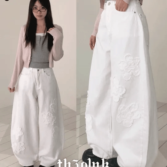 【春日彎刀褲】Flower Pants