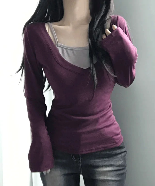 【秋感層疊】Slim Fit Layered Top Set