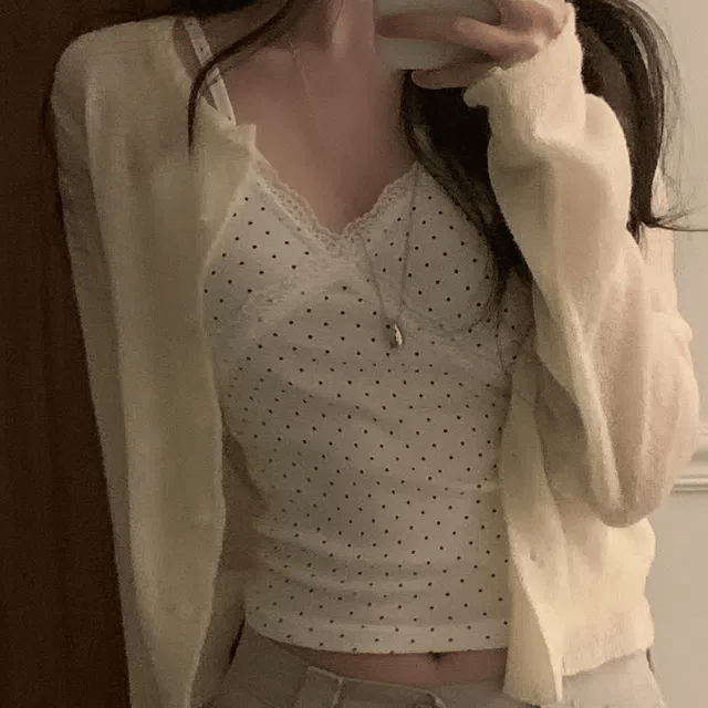 Mini Dot Lace Sleeveless