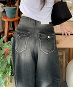【OOTJ】Hip Pocket Wide Jeans 